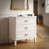 comoda con 3 cajones de madera blanca cm 81x40x84