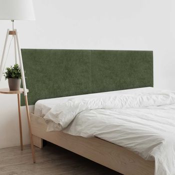 Dhome Cabecero Verde 160cm Dual Acabado Toalla Soft Tapizado Liso Con Patas 4cm Grosor 70 Alto Tejido Suave Para Pared Acústicos Cabeceros Absorbentes (160cm, 4cm - 70 Al. - Verde)