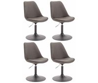 set de 4 sillas de comedor maverick en tela gris oscuro 57x48x76 cm