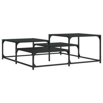 Mesa De Centro Madera De Ingeniería Negro 107x107x40 Cm Vidaxl