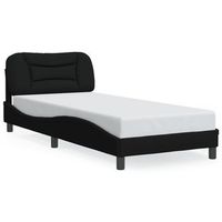 estructura de cama con led sin colchon hvar tela negro 80x200 cm vidaxl