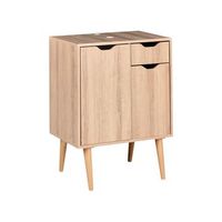 mueble para lavabo 60 x 80 cm almacenaje bano con estante mdp marron claro canoas