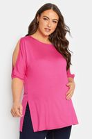 bump it up maternity top rosa chicle con abertura en mangas
