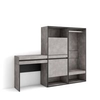 consola entrada mueble con cajon 190x145x35 cm recibidor zapatero vestidor abierto estilo moderno cemento