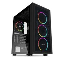 abysm gaming danube kamp argb caja pc atx cristal templado usb 30 negra