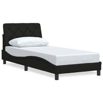 Estructura De Cama Sin Colchón Tela Negro 80x200 Cm
