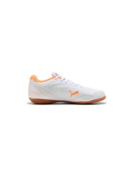 Zapatillas de Fútbol sala Puma Truco Iv Jr, White-Orange Glow-V, Niño
