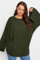 yours jersey de punto verde con manga murcielago mujer curvy y tallas grandes yours