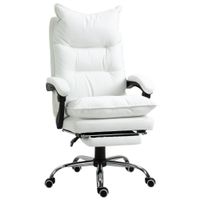 vinsetto silla de oficina con funcion reclinable silla de escritorio ergonomica altura ajustable silla giratoria con reposapies   aosom espana