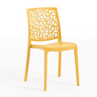 conjunto de 6 sillas de resina para interior o exterior mostaza