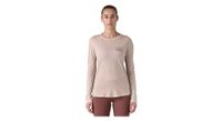 camiseta manga larga mujer patagonia cap cool merino blend graphic beige