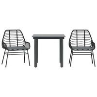 set comedor jardin 3 pzas cojines ratan sintetico vidrio negro cfw257499