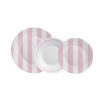 vajilla opal 18 piezas - 6 personas luminarc grace - bicolor apto microondas