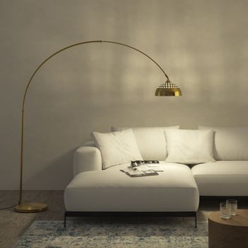 Lámpara de arco telescópico, retro, altura 187-206 cm, 60 w dorado