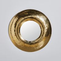 espejo redondo de acero dorado o90 cm