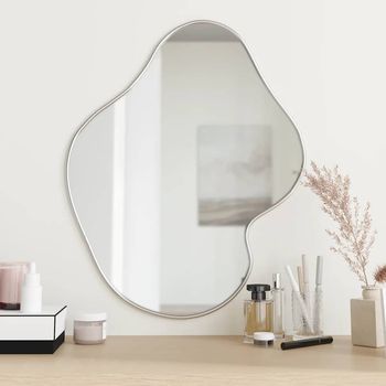 Espejo Decorativo | Espejo De Pared Plateado 60x50 Cm Cfw657655