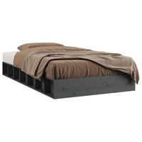 estructura cama individual pequena madera maciza gris 75x190 cm vidaxl