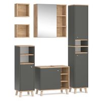 conjunto de muebles de bano senyo 5 partes con armario alto vicco