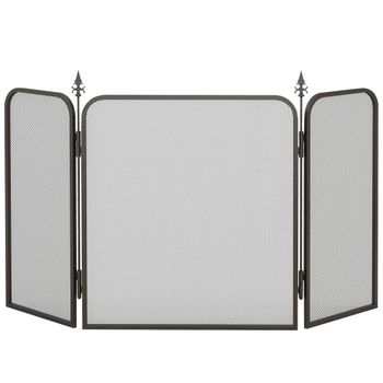 Salvachispas para chimenea 96x1.3x56 cm negro
