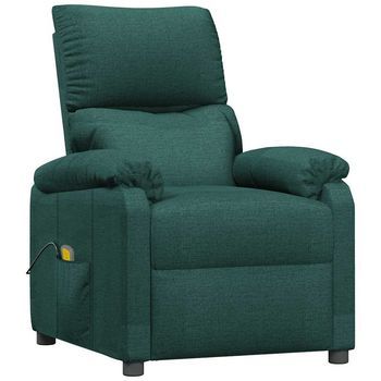 Sillón De Masaje De Tela Verde Oscuro Vidaxl