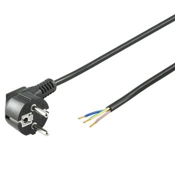 Goobay Cable de Alimentación Eléctrico CEE7 Macho a Bornes 5m Negro