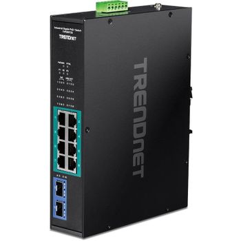 Switch Industrial TRENDnet TI-PGM102 10 Puertos Gigabit PoE+ 240W Rail DIN