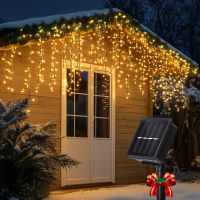 aigostar cortina luces navidad exterio para exteriores 3m5m06m 100 led 8 modos luces navidad cortina ip65 luces led de cortina de carambano para bodas fiestas navidad blanco calido