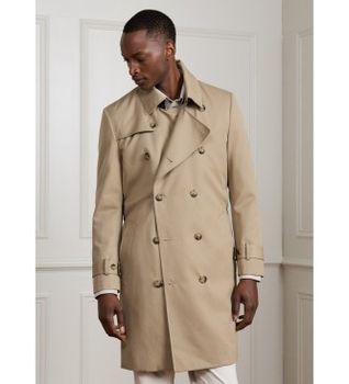 Hackett London para hombre. HM4000171 Gabardina Sr Trench beige (M), Casual, Poliéster