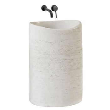 Lavabo De Pie Rea Merlo Ovalado, Asimétrico, Beige 34 X 55 X 85,5 Cm