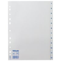 esselte 100153 separadores de plastico blancos  12 pestanas  11 agujeros