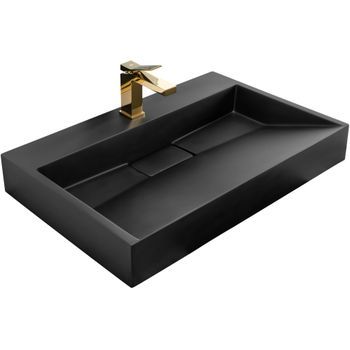 Lavabo Sobre Encimera De Conglomerado Rea Goya 70 Black