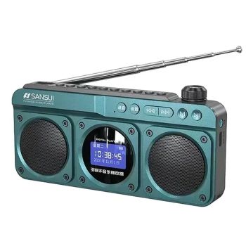 SANSUI F28 Altavoz dual Radio inalámbrico Bluetooth con diafragma de graves Pantalla digital Soporte U Disco Tarjeta TF