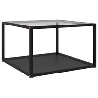 mesa de centro vidrio templado transparente y negro 60x60x35 cm vidaxl