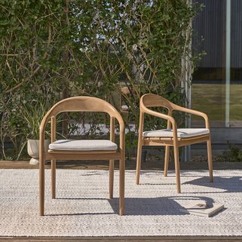Lote De 2 sillones De Jardín De Teca Maciza