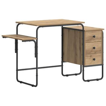 Escritorio Con Almacenamiento Roble Artisan 120 X 50 X 75 Cm Vidaxl