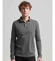 superdry para hombre m1110386a polo de punto de manga larga studios gris xxl casual algodon manga corta