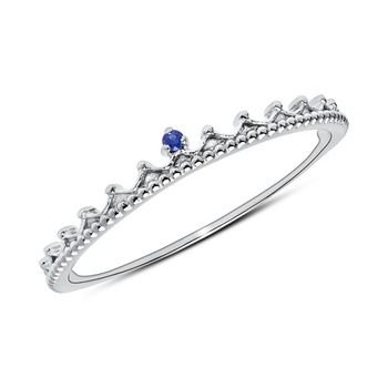 Anillo de oro blanco de 14 quilates con zafiro