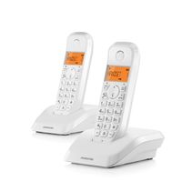 motorola voice s1201 - telefono fijo inalambrico digital con bloqueo de llamadas y funcion no molestar altavoz manos libres agenda telefonica hasta 50 nombres y numeros pantalla brillante