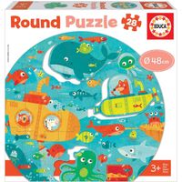 educa - round bajo el mar puzzle redondo infantil 28 piezas 3 anos educa18907