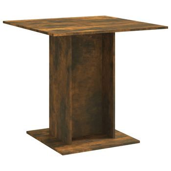 Mesa De Comedor Madera Contrachapada Roble Ahumado 80x80x75 Cm