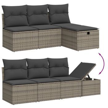 Conjunto Combinado De Ocio Para El Jardín (con Cojines, Set De 8 Piezas)