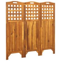 biombo de 3 paneles madera maciza de acacia 121x2x120 cm vidaxl