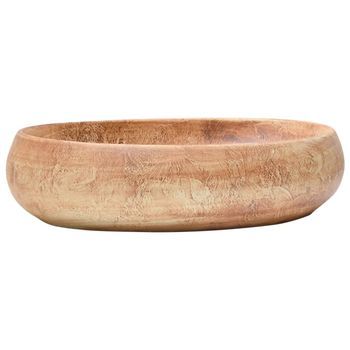 Lavabo Sobre Encimera Ovalado Cerámica Marrón 59x40x15 Cm Vidaxl