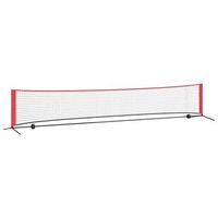 red de tenis manual negro y rojo 4945 x 90 x 87 cm poliester vidaxl