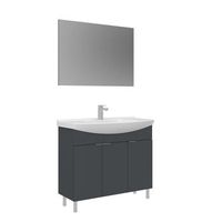 conjunto de mueble con lavabo y espejo 2 piezas  - 100 x 50 x 83 cm - antracita mate