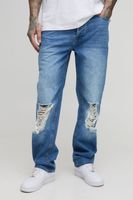 vaqueros tall sin tratar rectos rotos azul
