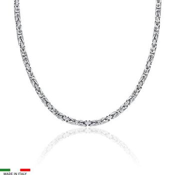 Cadena bizantina para hombre de plata 925, 3,0 mm