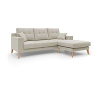 danish sofa rinconero moderno reversible de tela suave e impermeable 237 cm crema