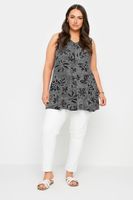 yours curve black abstract floral print swing vest top mujer curvy y tallas grandes yours