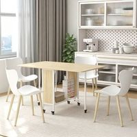 mesa plegable de comedor de melamina homcom 130x80x74 cm natural